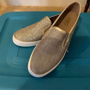 GBG Los Angeles Glitter Slip-On Shoes - Gold